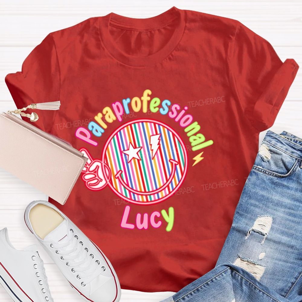 Personalized Name Paraprofessional Teacher T-shirt