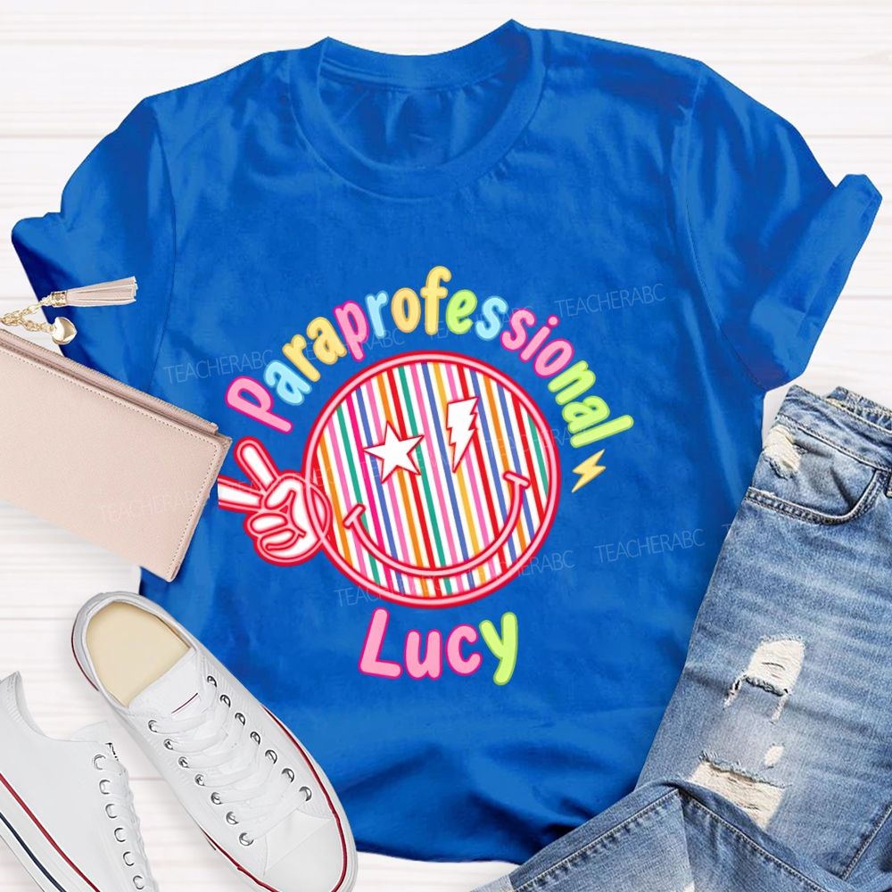 Personalized Name Paraprofessional Teacher T-shirt