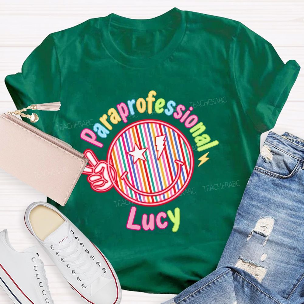 Personalized Name Paraprofessional Teacher T-shirt