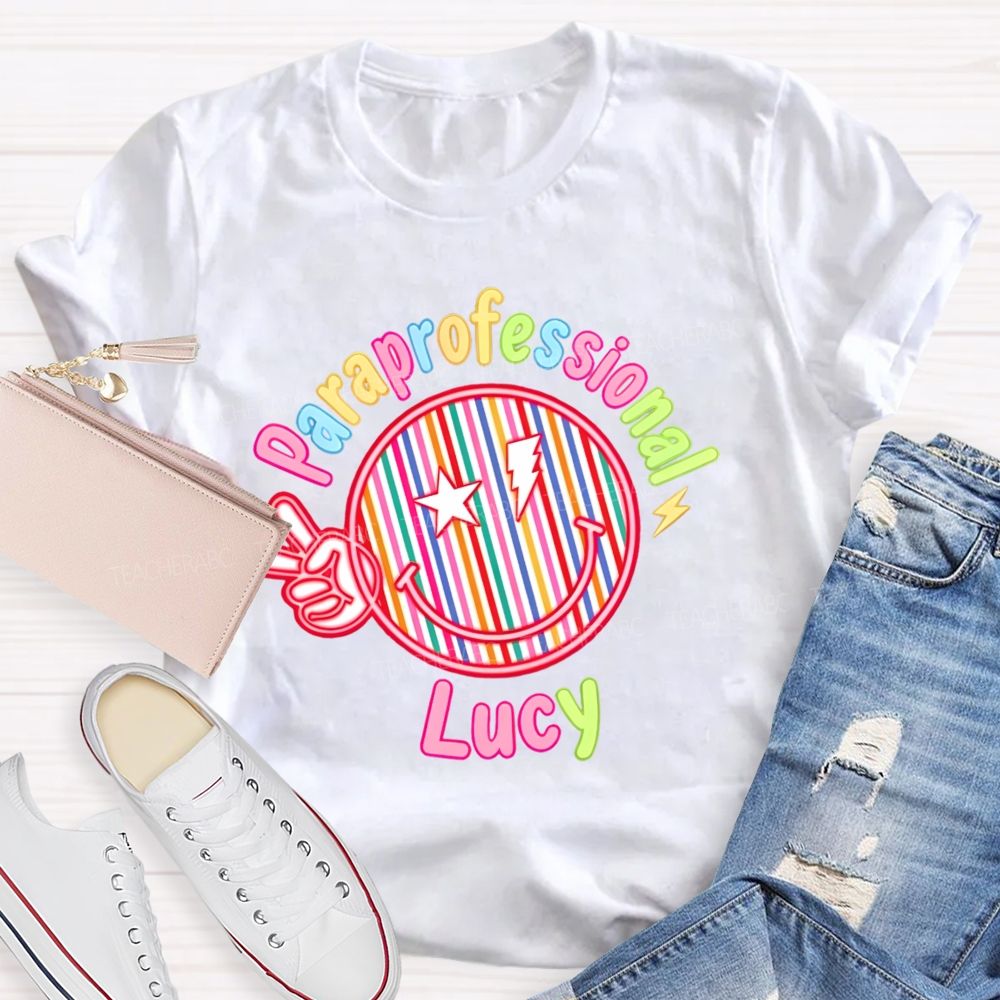 Personalized Name Paraprofessional Teacher T-shirt