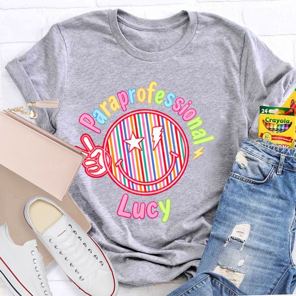 Personalized Name Paraprofessional Teacher T-shirt