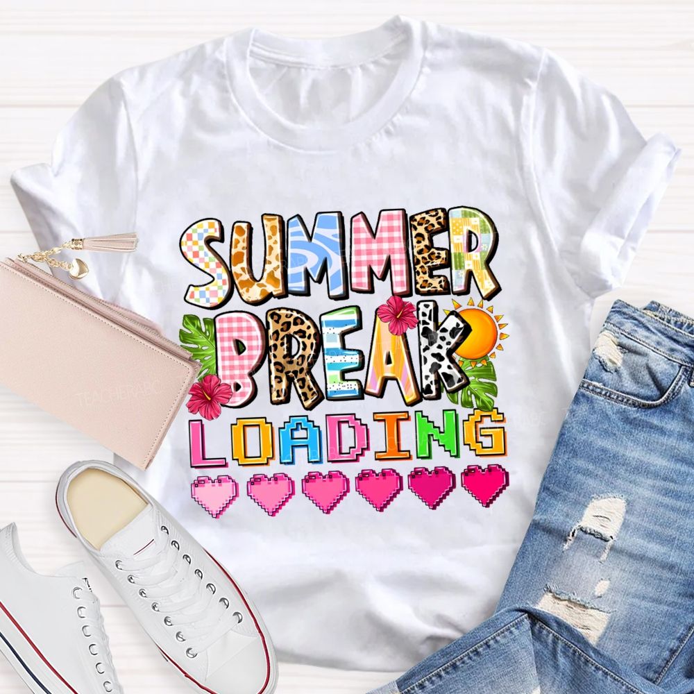 Summer Break Loading Graphic Teacher T-shirt