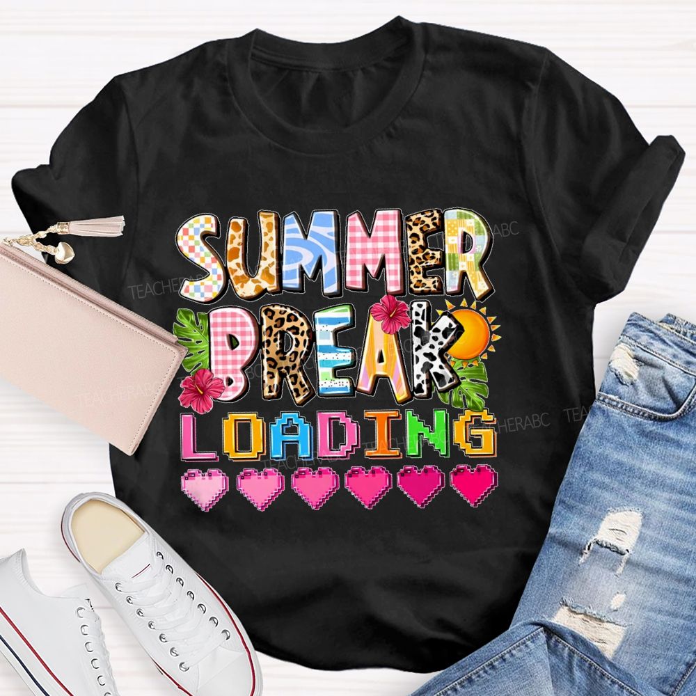 Summer Break Loading Graphic Teacher T-shirt