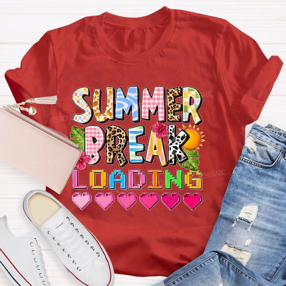 Summer Break Loading Graphic Teacher T-shirt