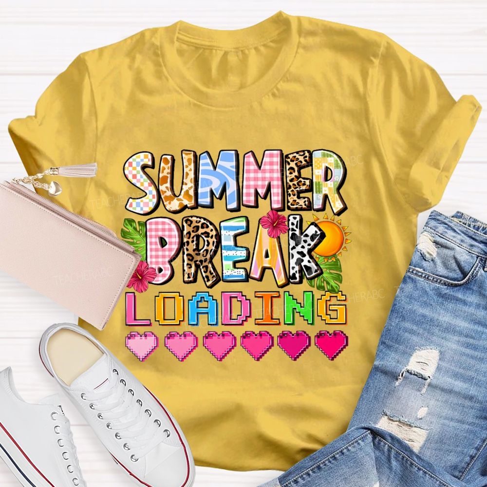 Summer Break Loading Graphic Teacher T-shirt