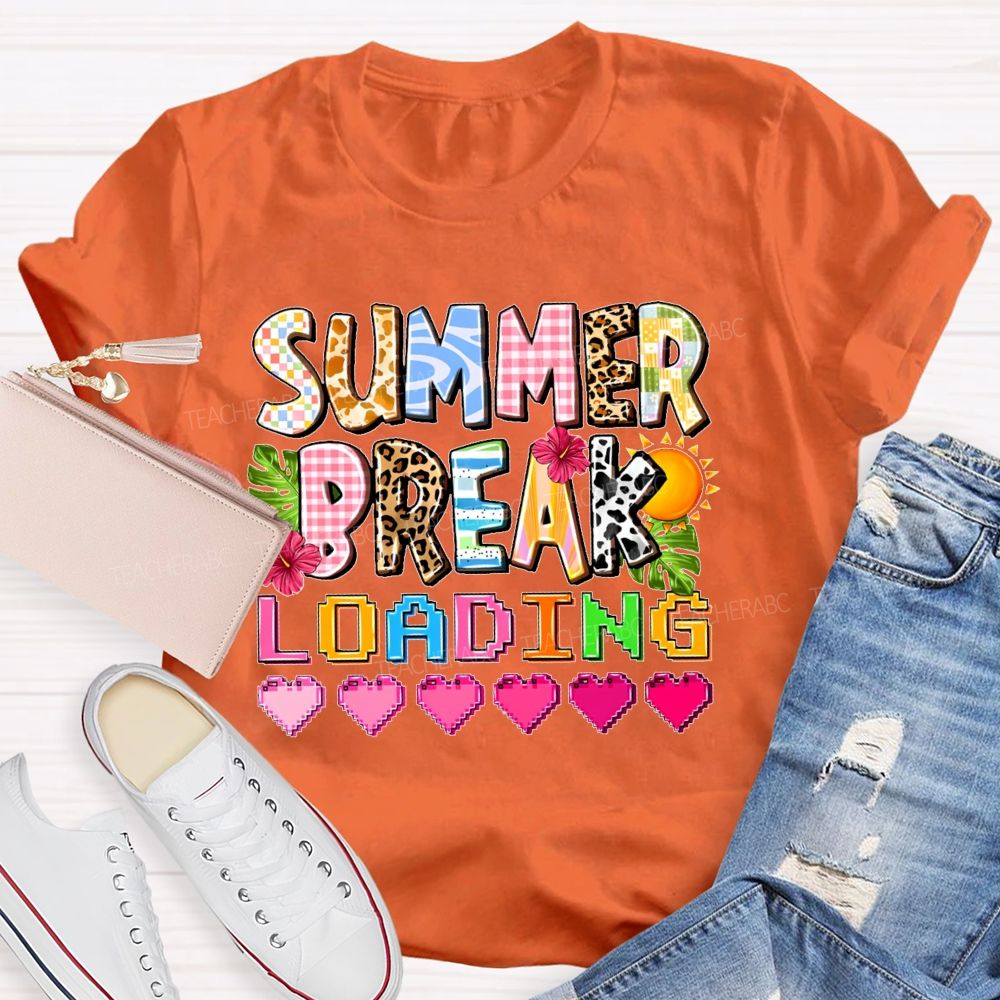 Summer Break Loading Graphic Teacher T-shirt