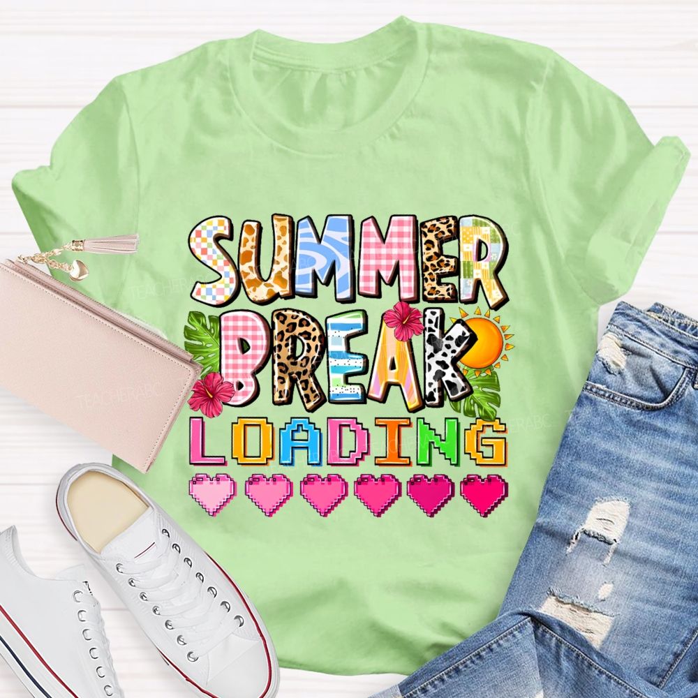 Summer Break Loading Graphic Teacher T-shirt