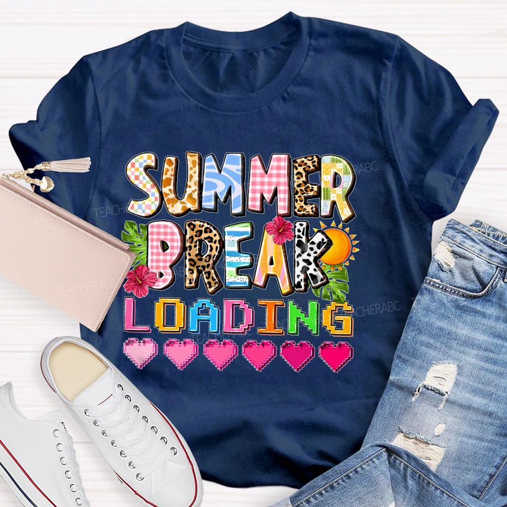 Summer Break Loading Graphic Teacher T-shirt