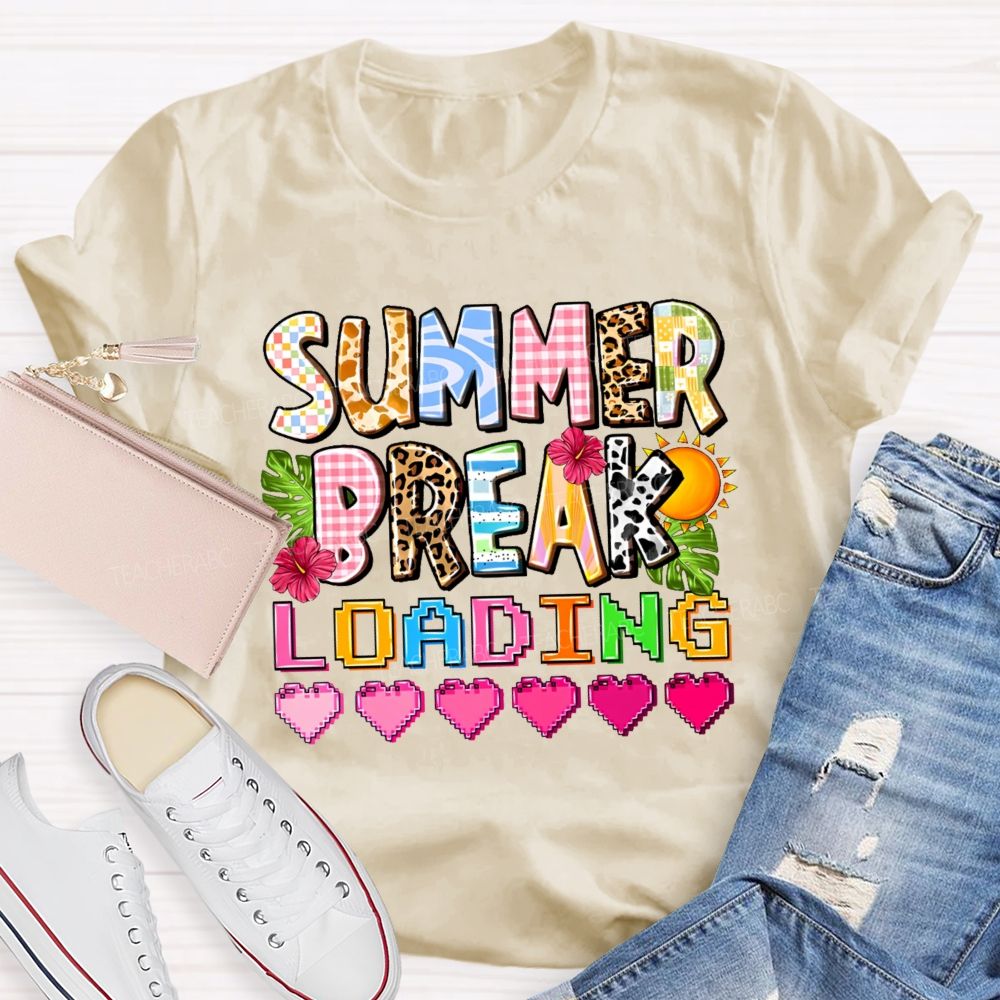 Summer Break Loading Graphic Teacher T-shirt