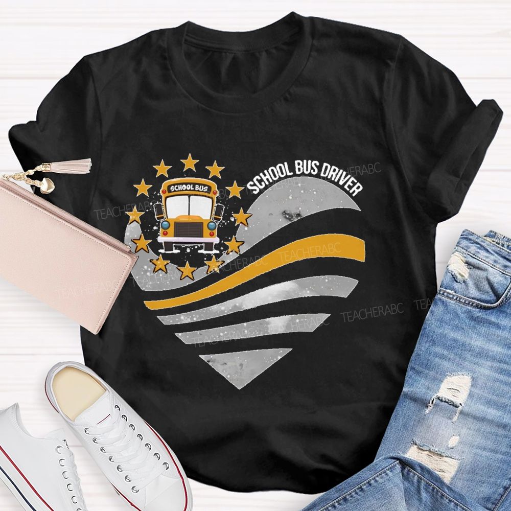 School Bus Driver Graphic Teacher T-shirt