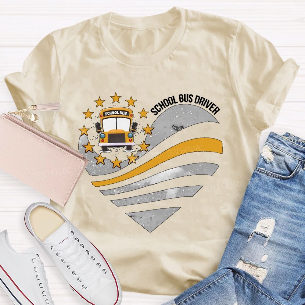 School Bus Driver Graphic Teacher T-shirt