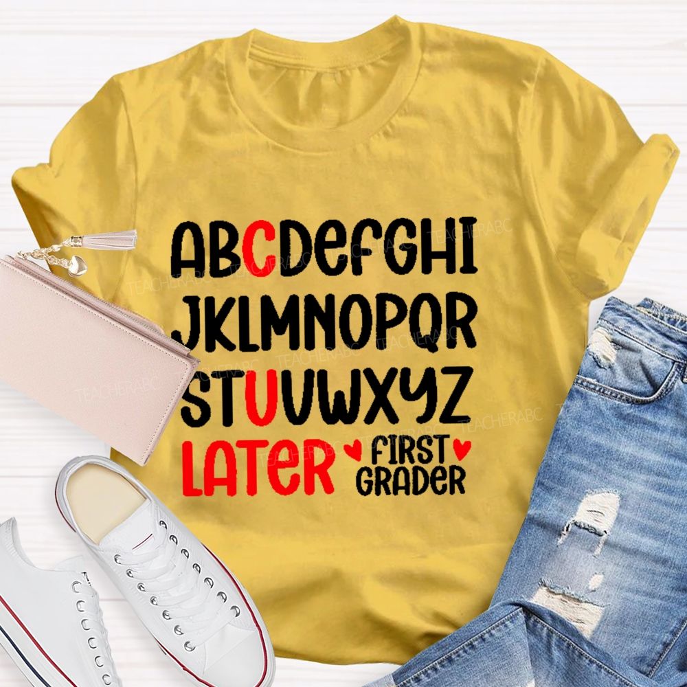 Personalized Grade C U Later Teacher T-shirt