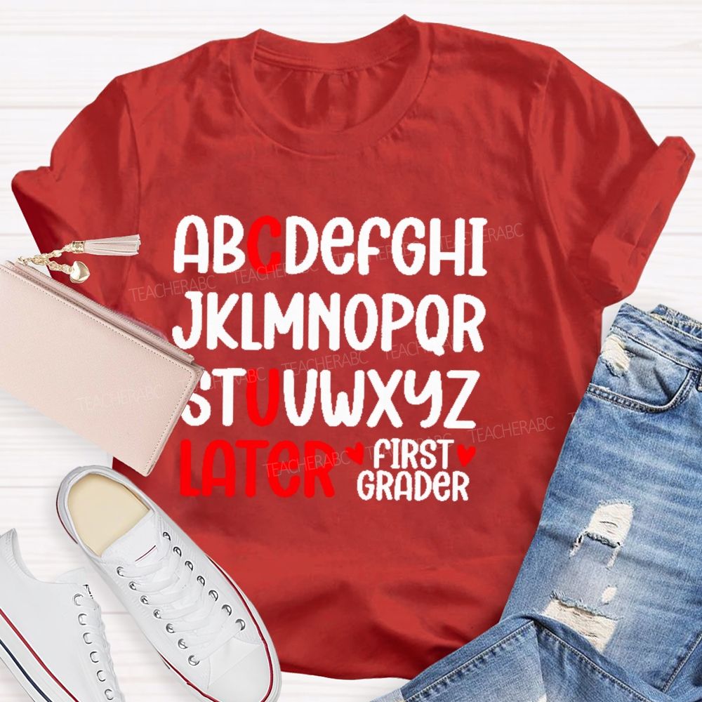 Personalized Grade C U Later Teacher T-shirt