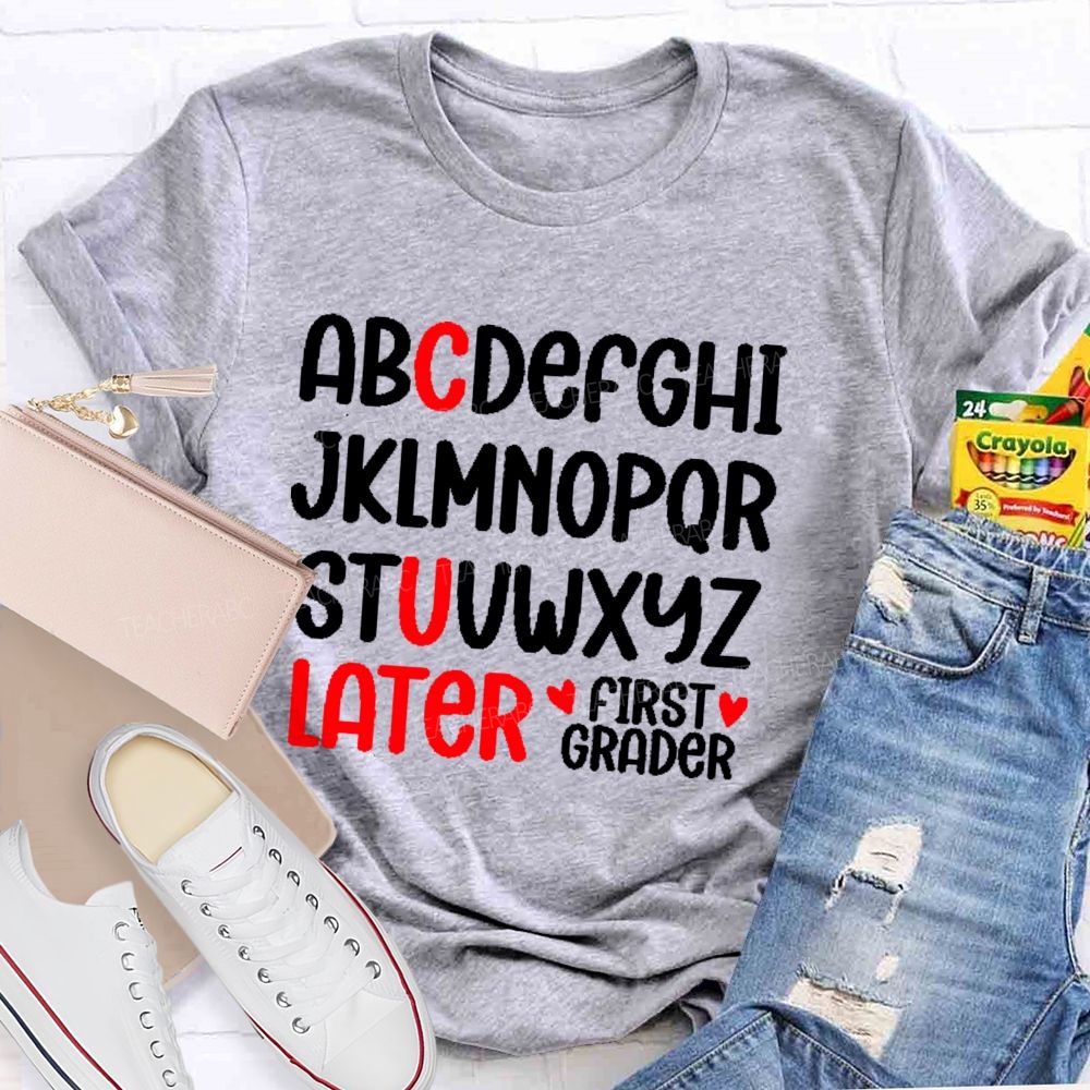 Personalized Grade C U Later Teacher T-shirt