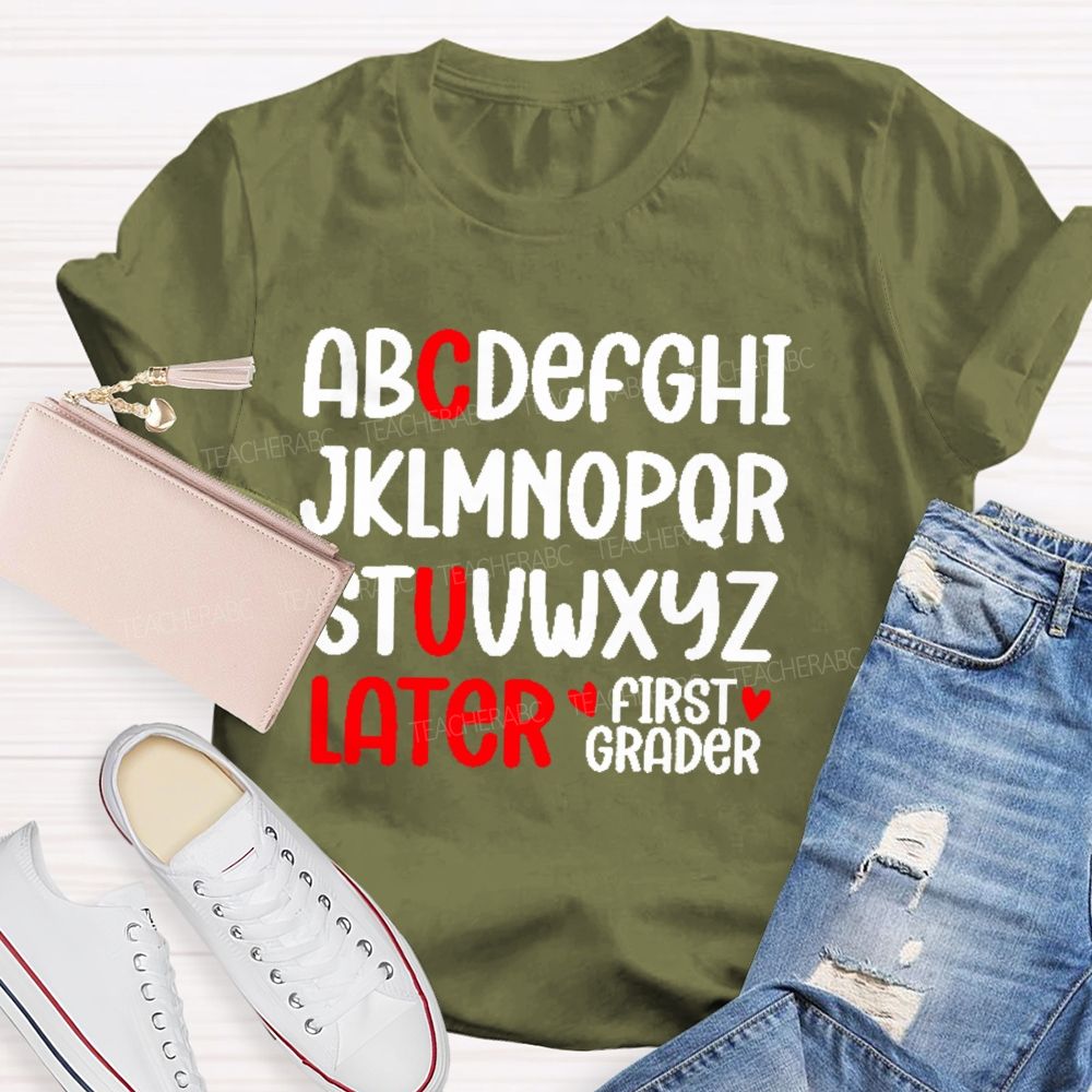 Personalized Grade C U Later Teacher T-shirt