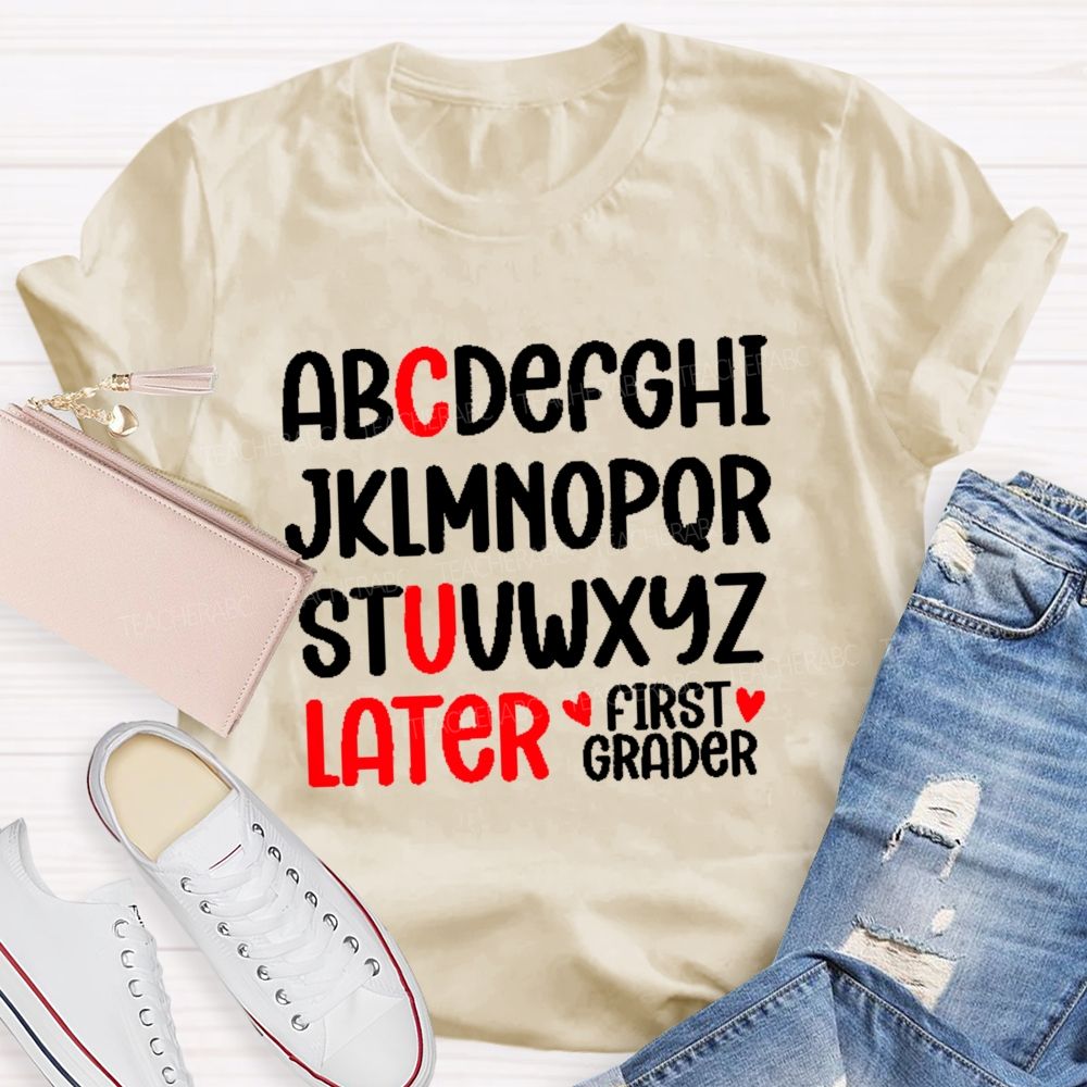 Personalized Grade C U Later Teacher T-shirt