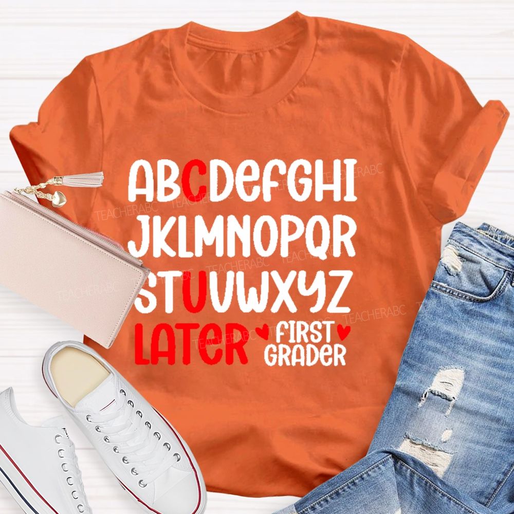 Personalized Grade C U Later Teacher T-shirt