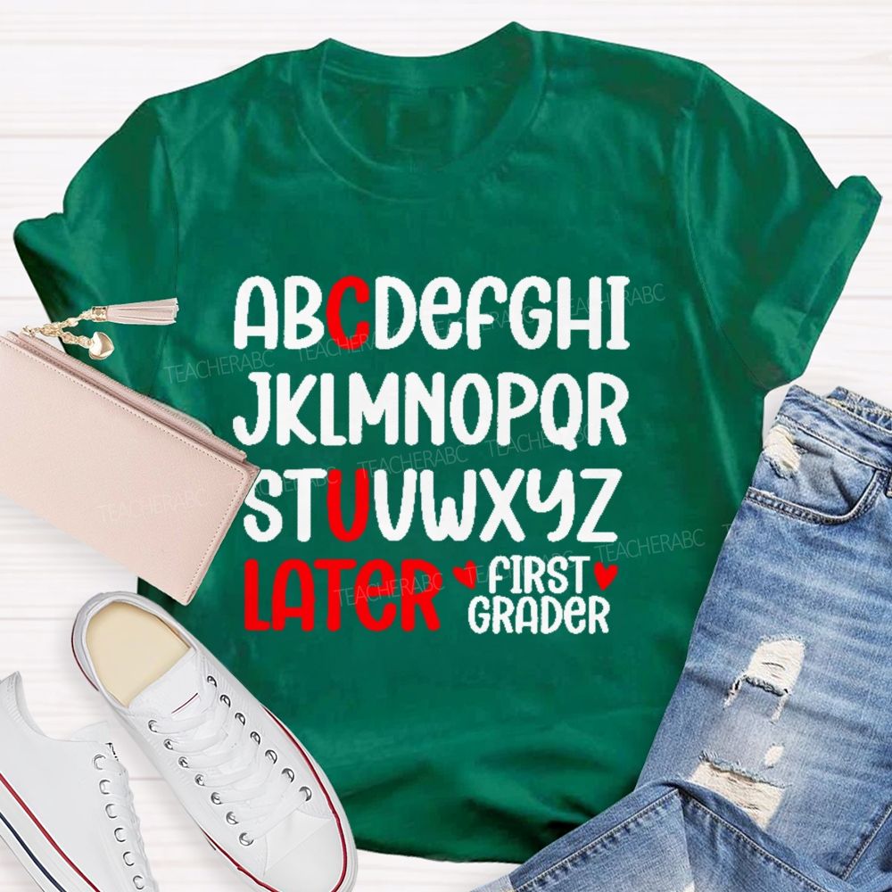 Personalized Grade C U Later Teacher T-shirt