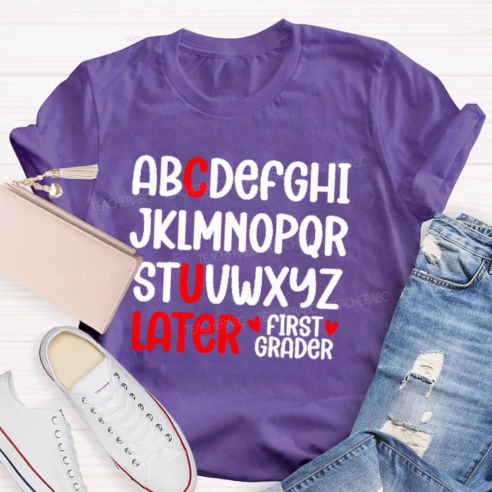 Personalized Grade C U Later Teacher T-shirt