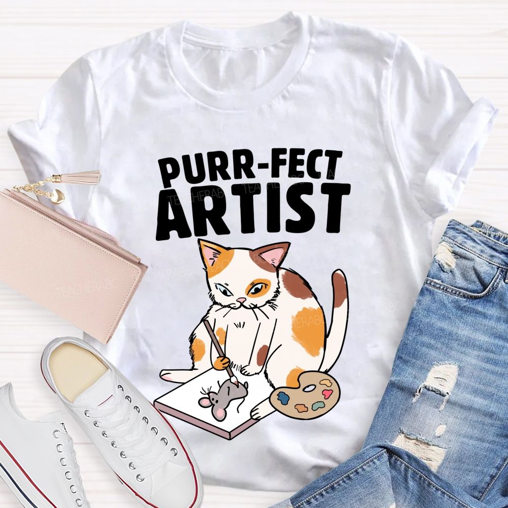 Purrfect Artist Teacher T-Shirt