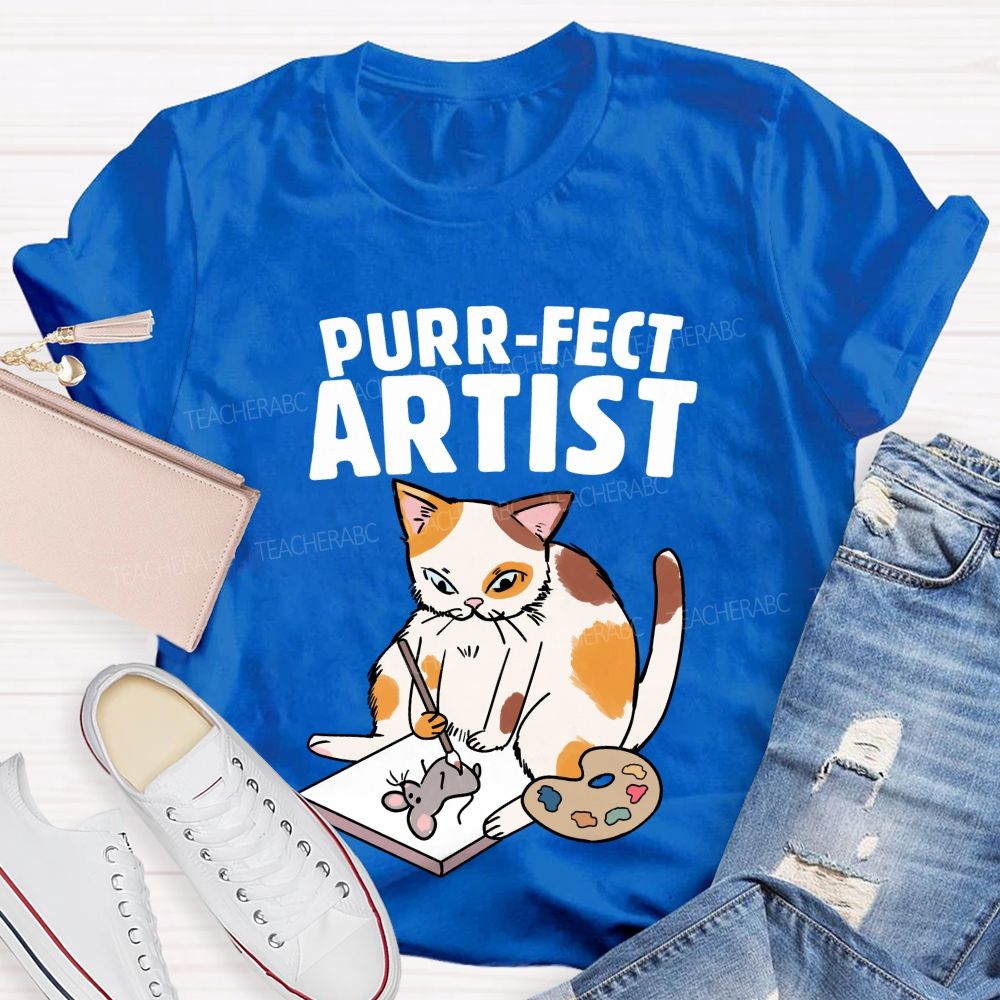 Purrfect Artist Teacher T-Shirt