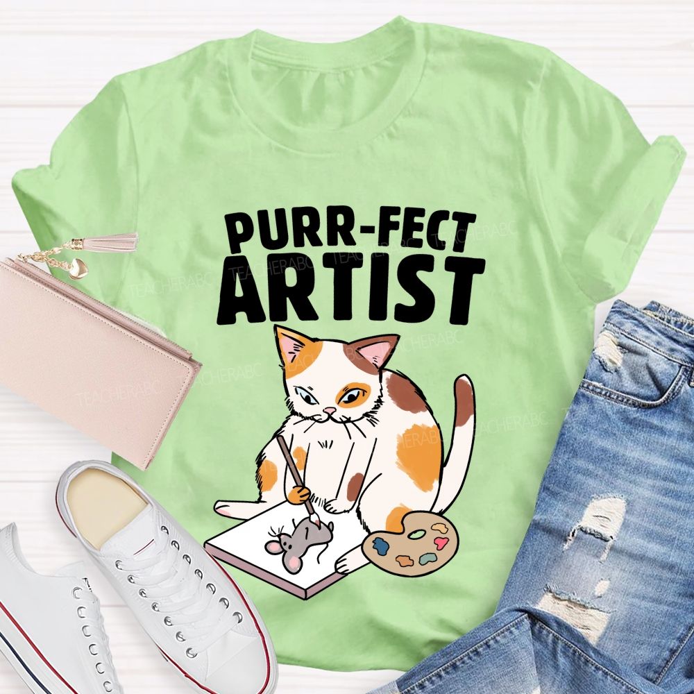 Purrfect Artist Teacher T-Shirt