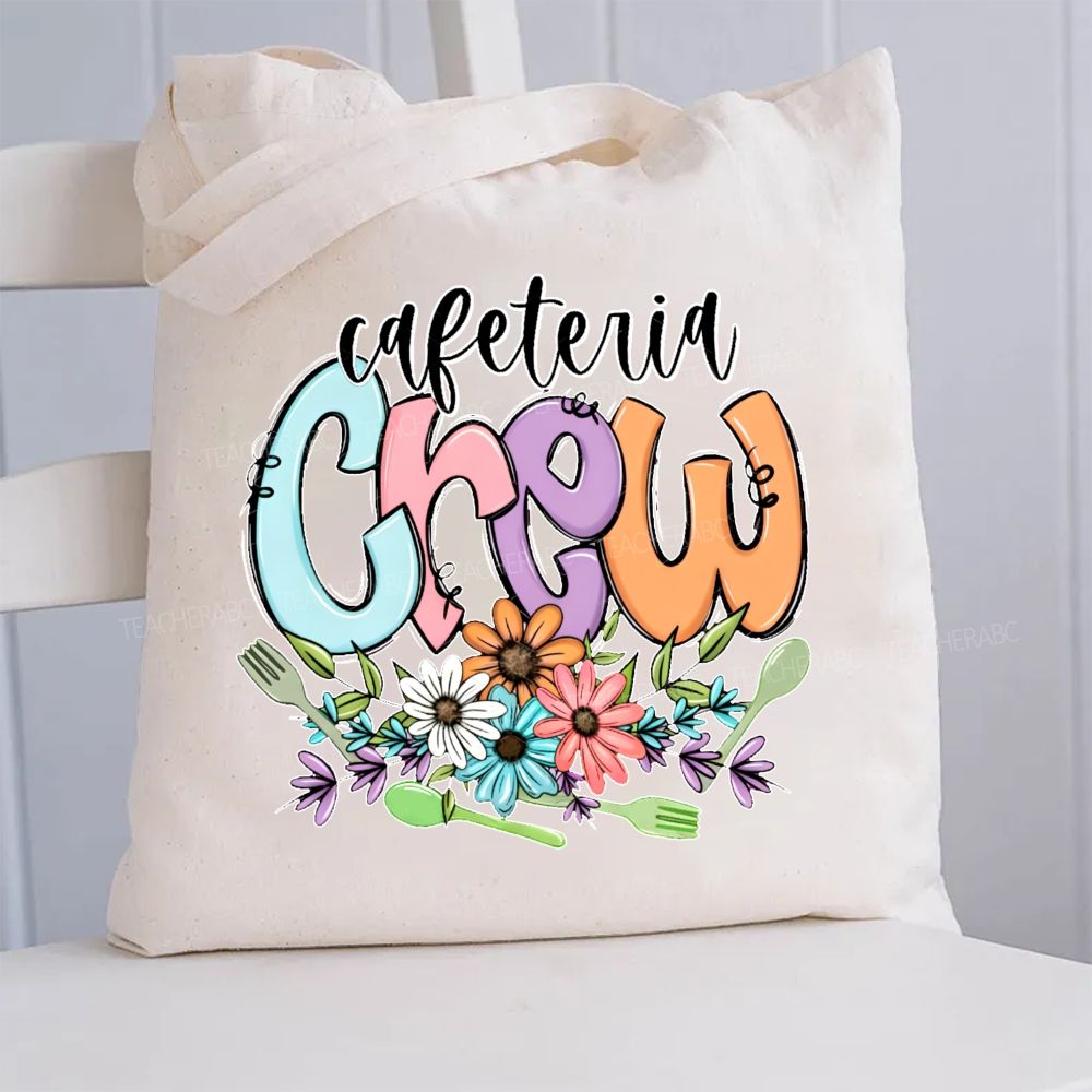 Cafeteria Crew And Flowers Canvas Tote Bag