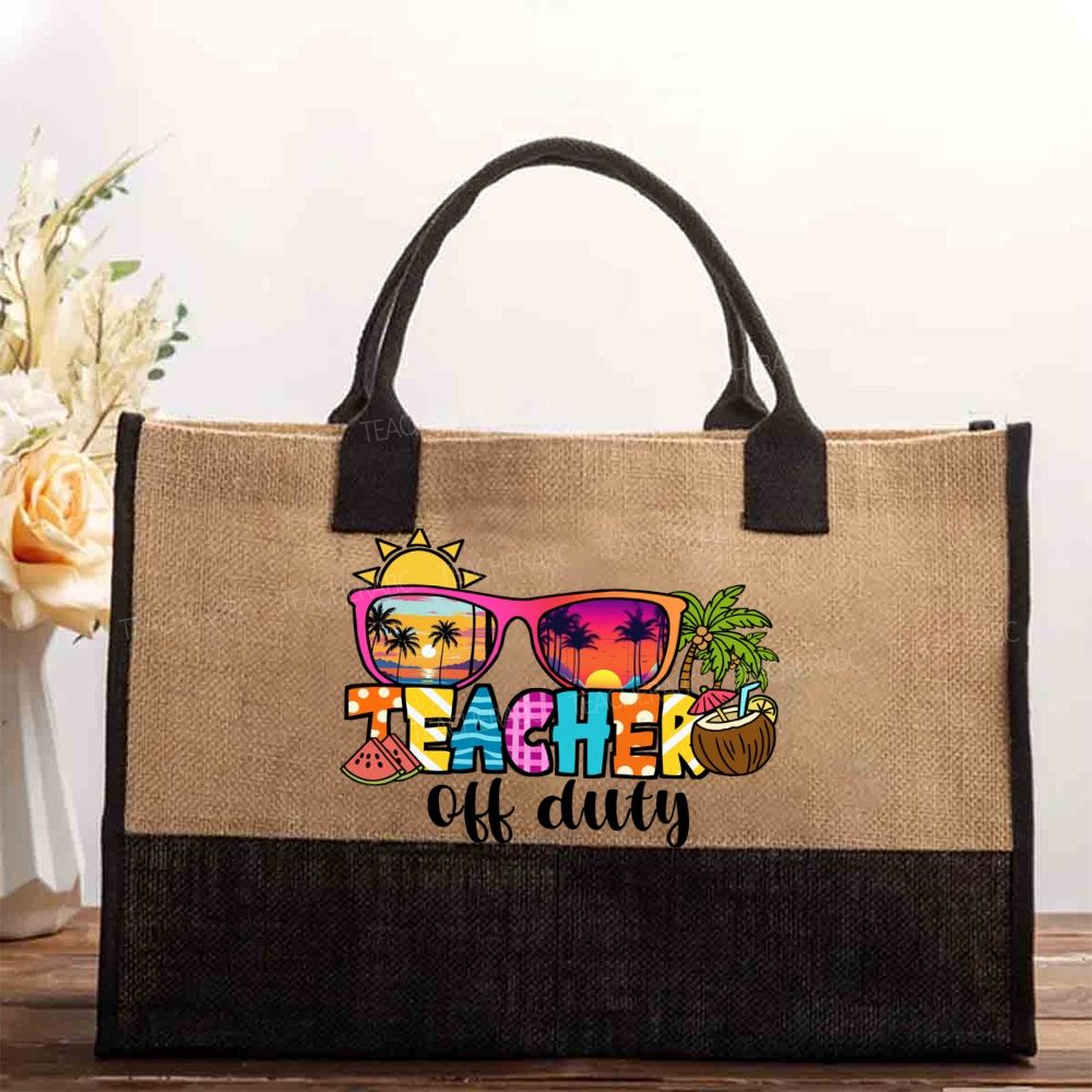 Teacher Off Duty Cotton Tote Bag