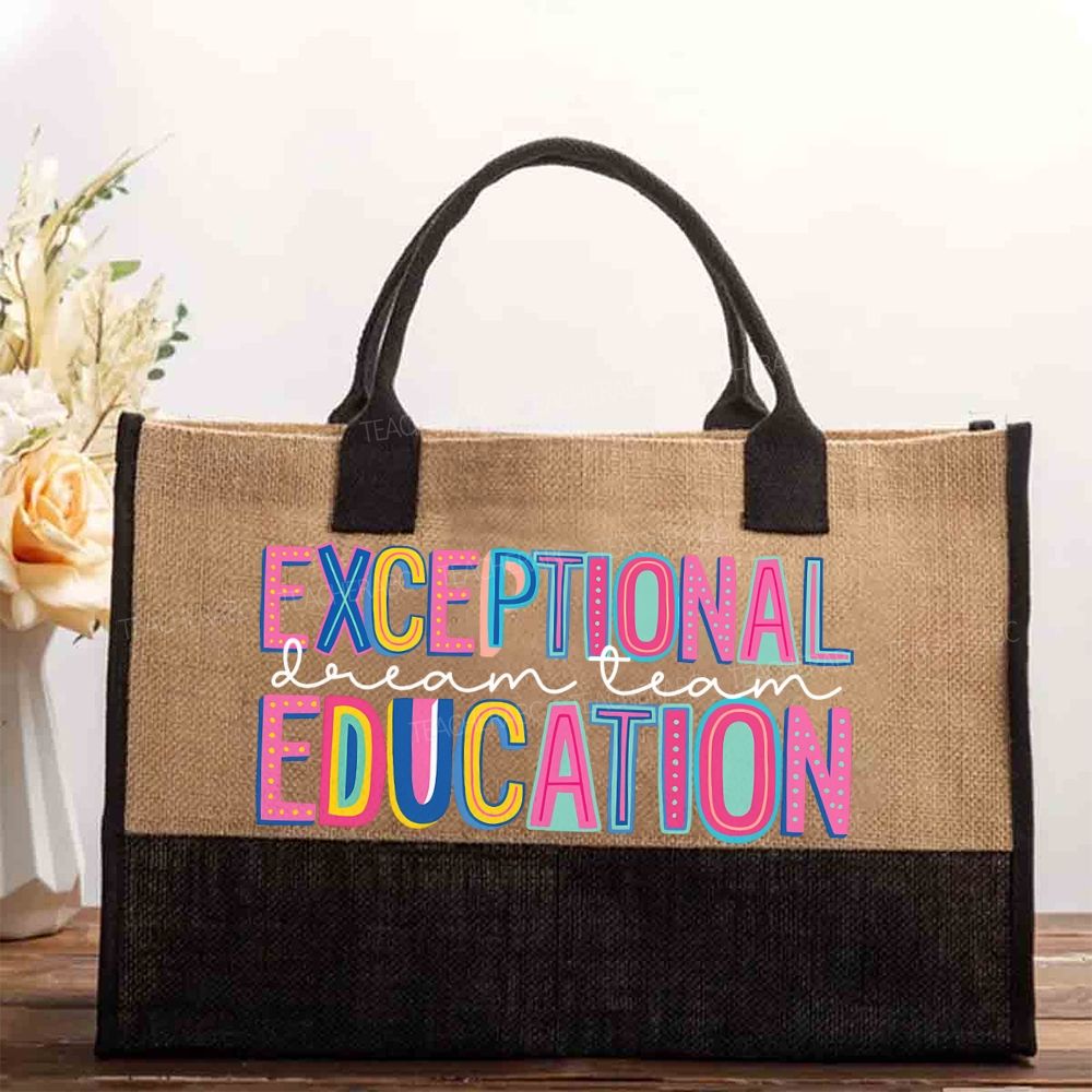 Exceptional Education Dream Team And Colored Fonts Cotton Tote Bag
