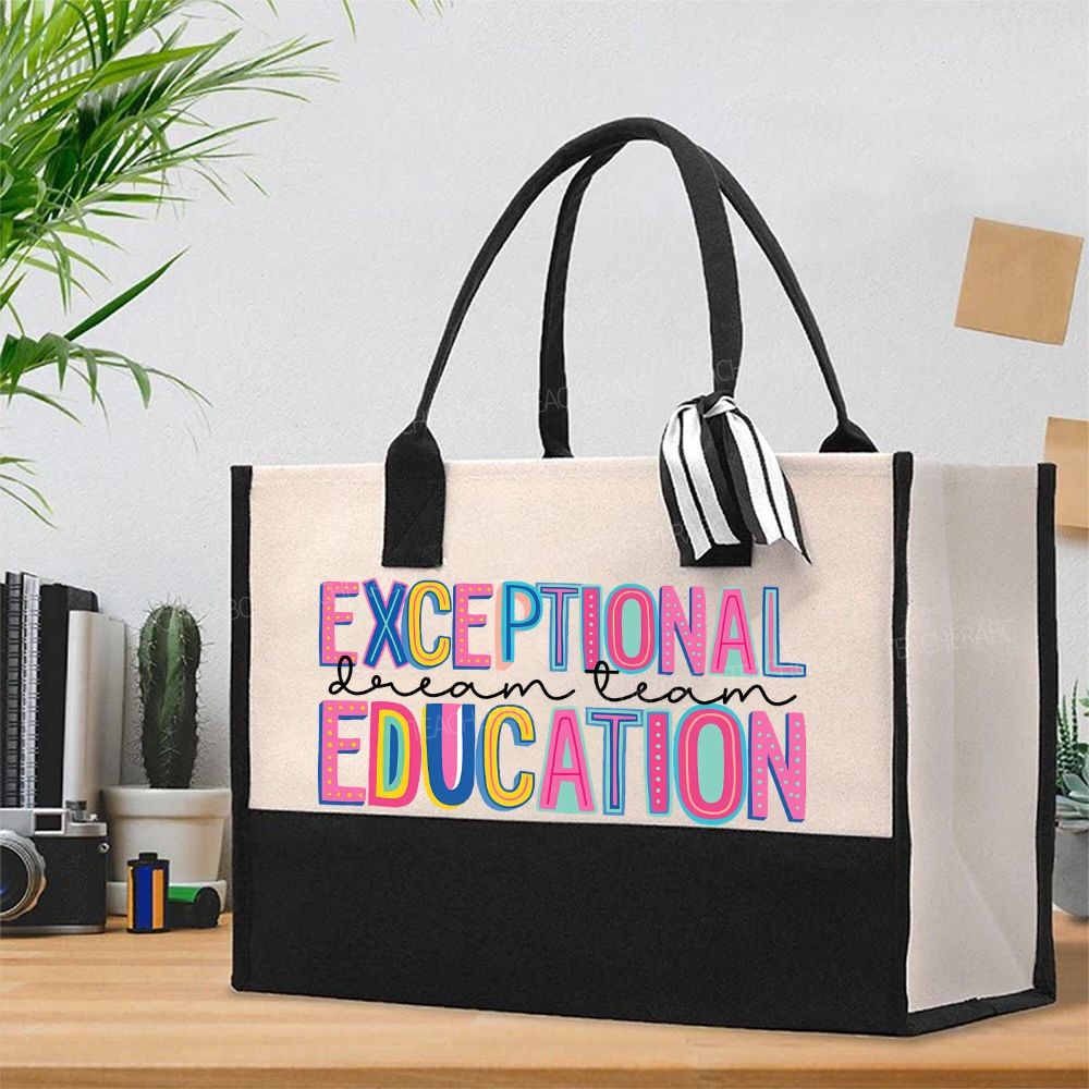Exceptional Education Dream Team And Colored Fonts Cotton Tote Bag