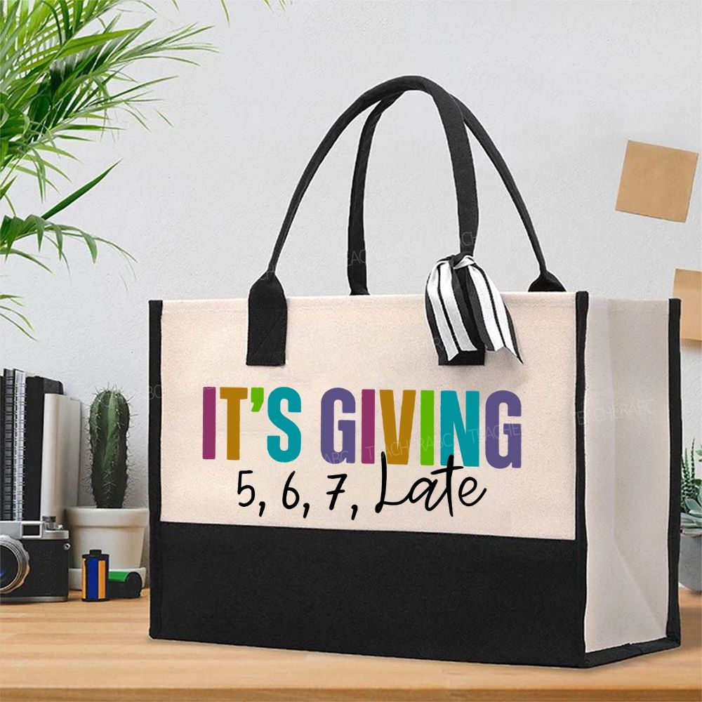 It's Giving 5678 Late Dance Cotton Tote Bag