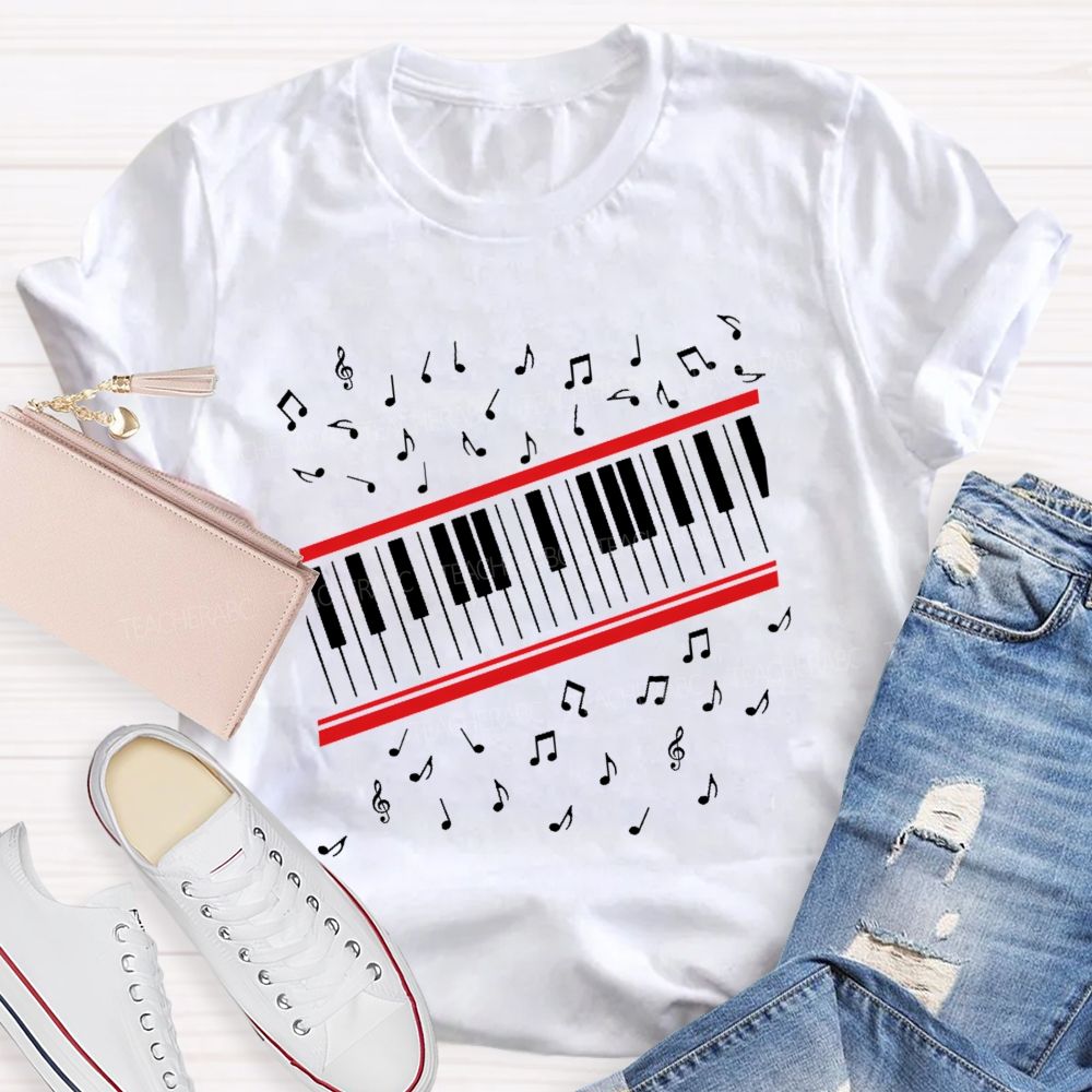 Piano Notes Music Teacher T-shirt