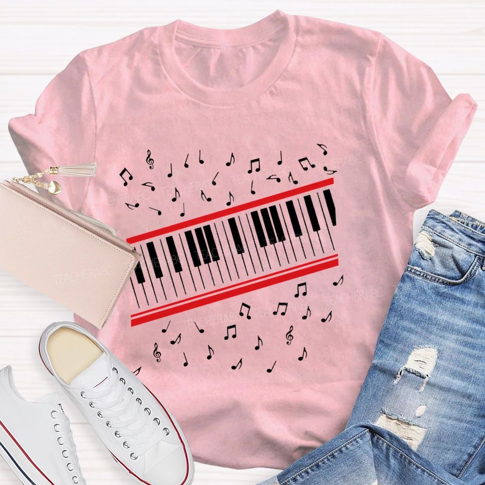 Piano Notes Music Teacher T-shirt