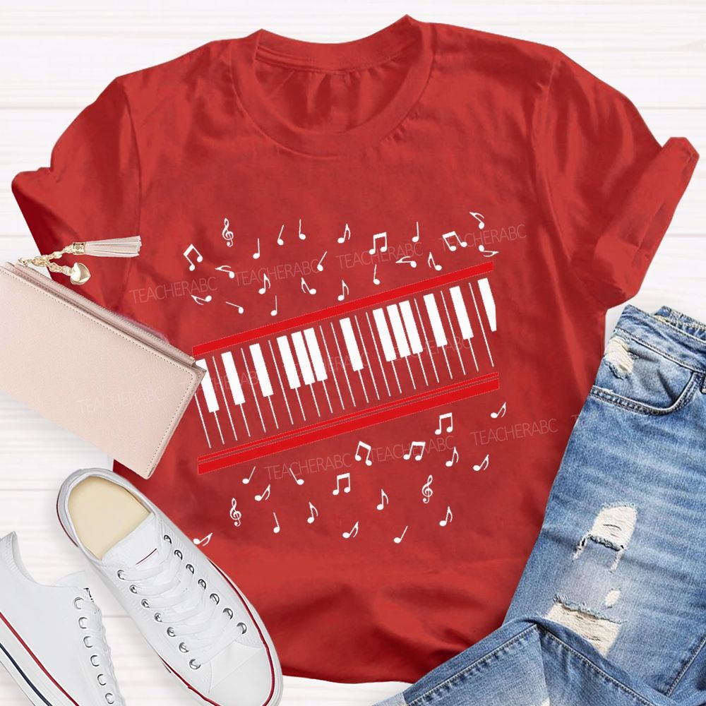 Piano Notes Music Teacher T-shirt