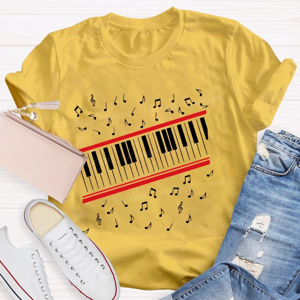 Piano Notes Music Teacher T-shirt
