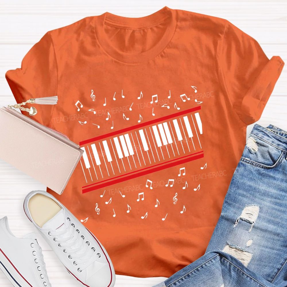 Piano Notes Music Teacher T-shirt