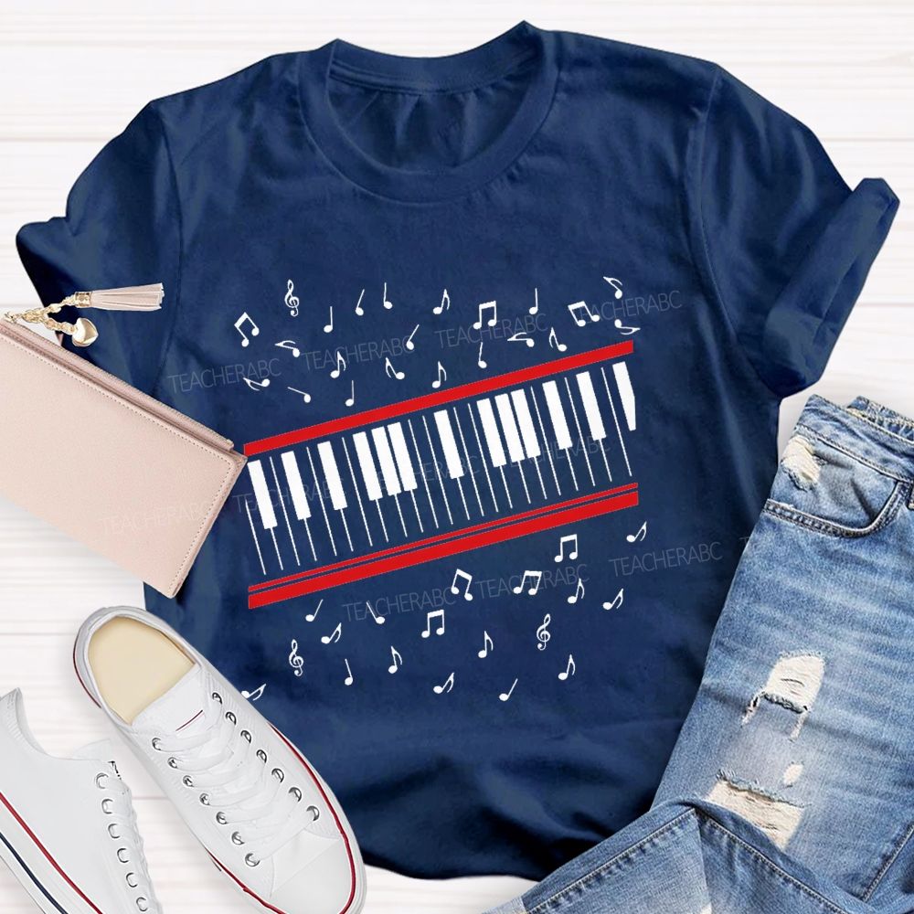 Piano Notes Music Teacher T-shirt