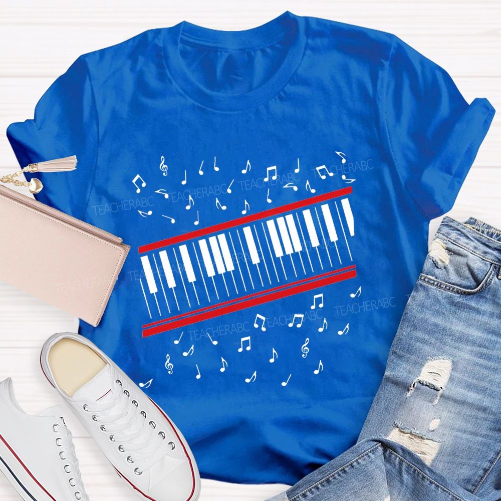 Piano Notes Music Teacher T-shirt