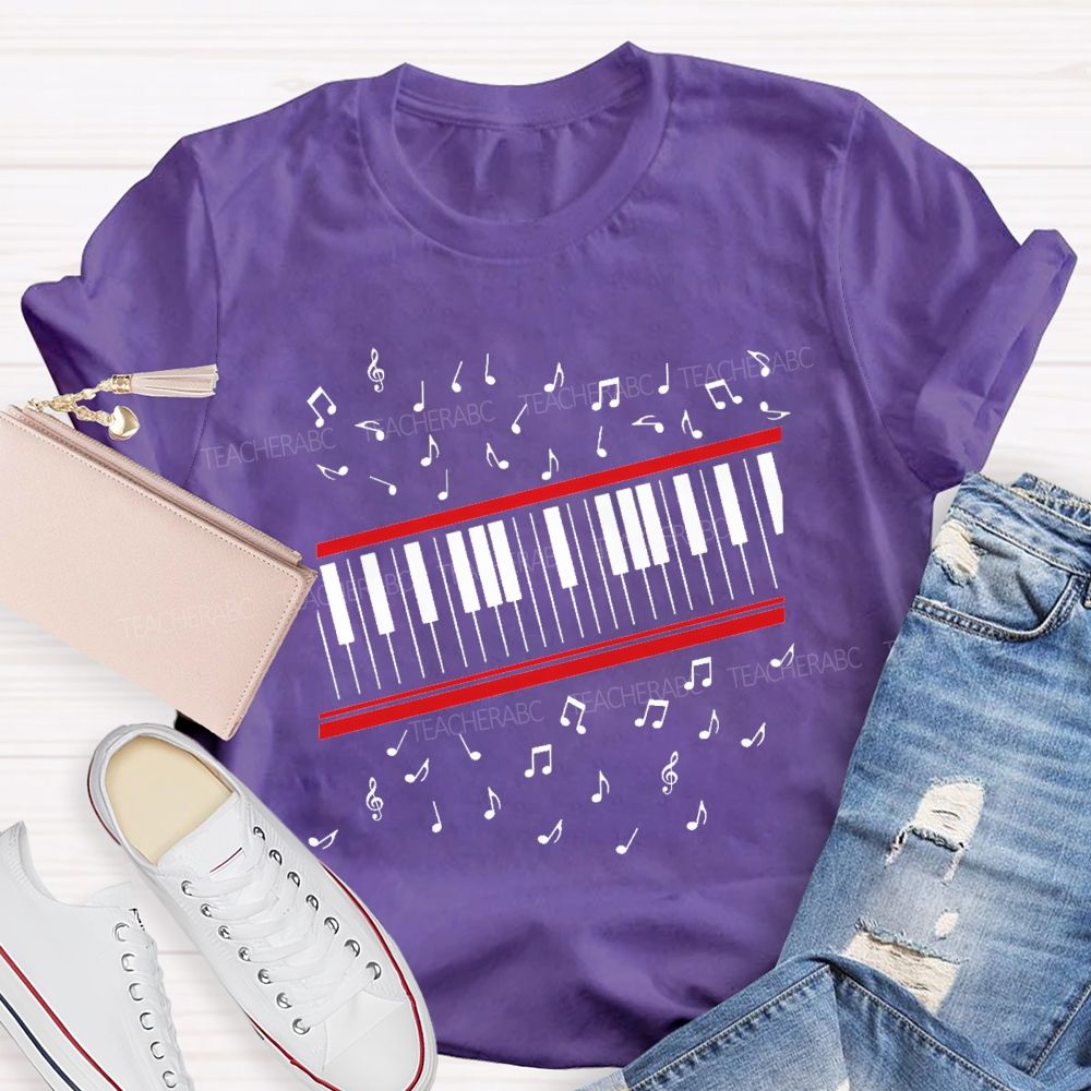 Piano Notes Music Teacher T-shirt