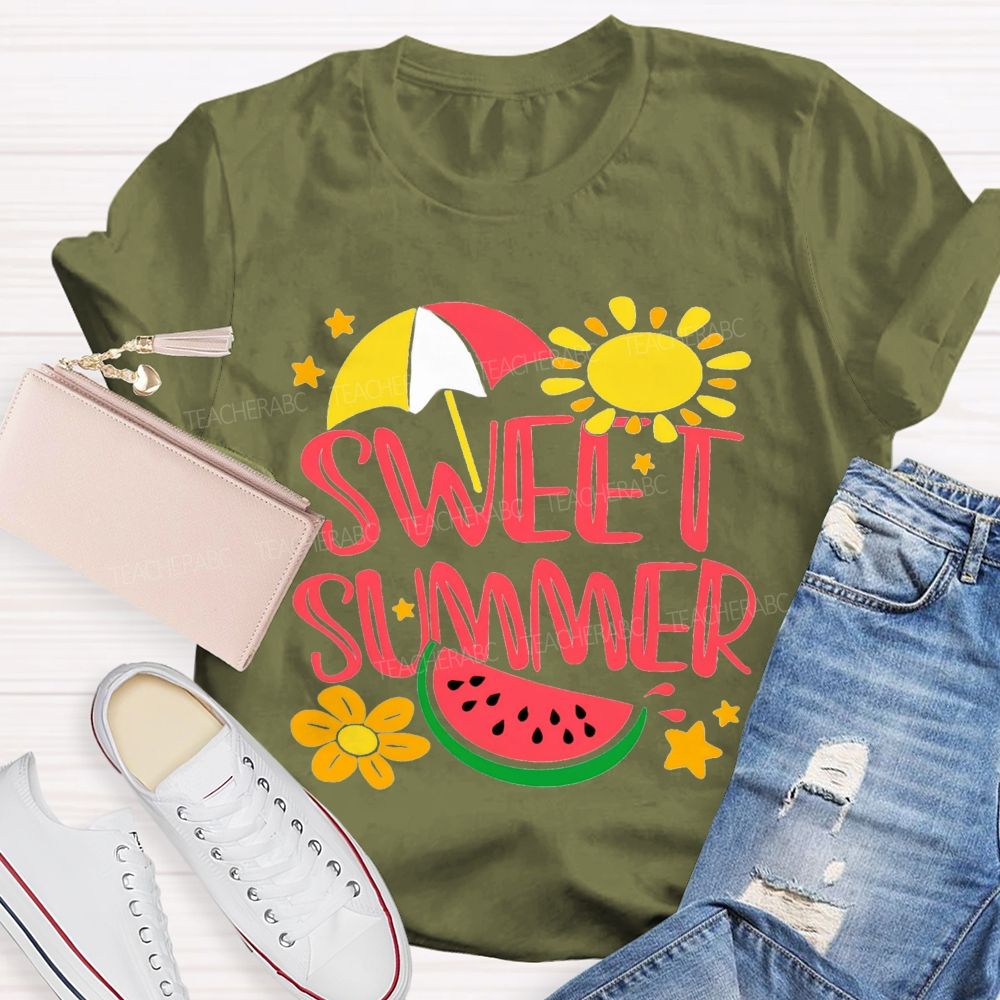 Sweet Summer Sunshine Watermelon Teacher T-shirt