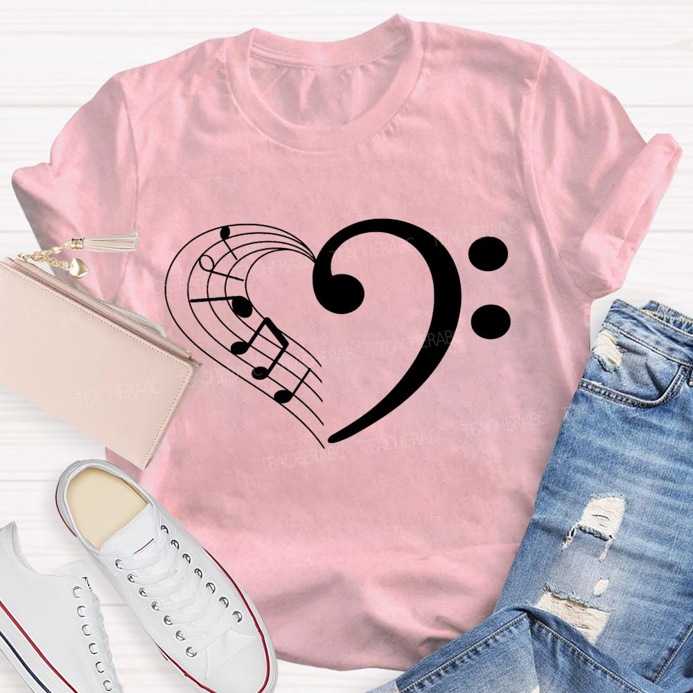 Music Key Heart Teacher T-Shirt