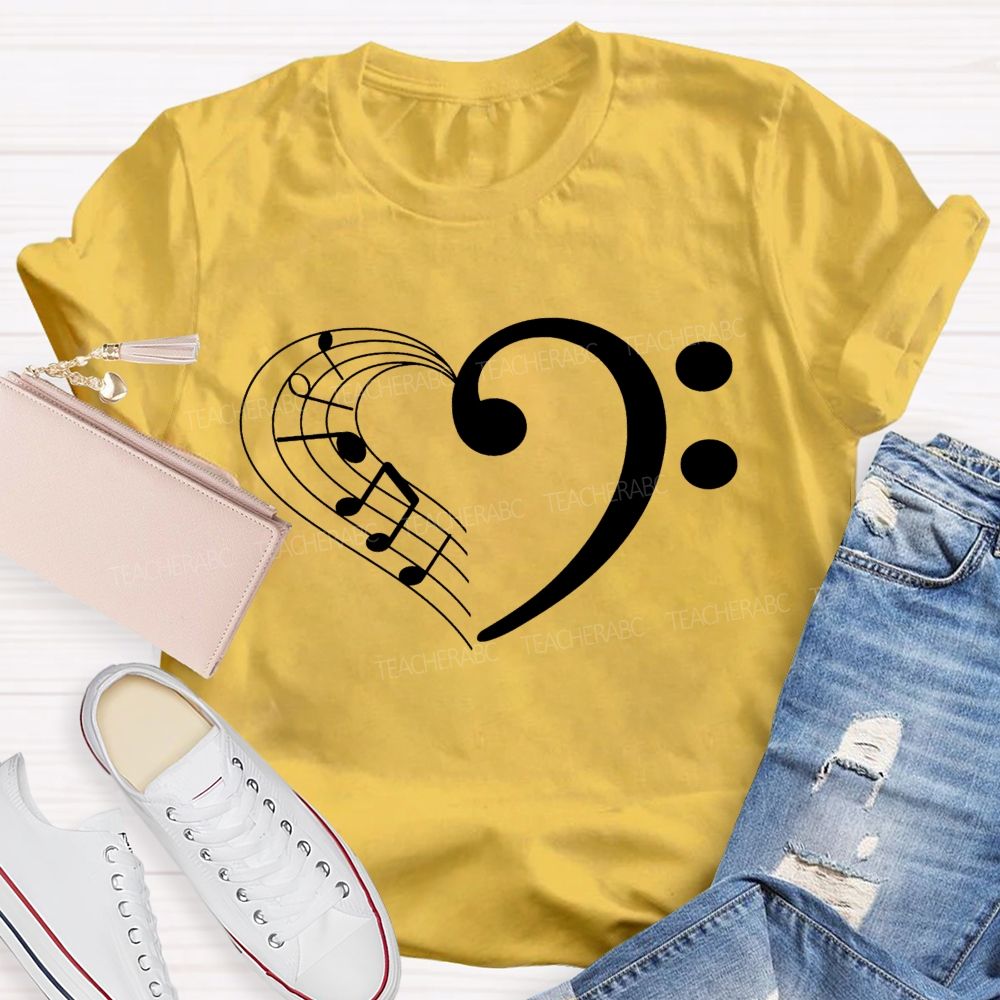 Music Key Heart Teacher T-Shirt