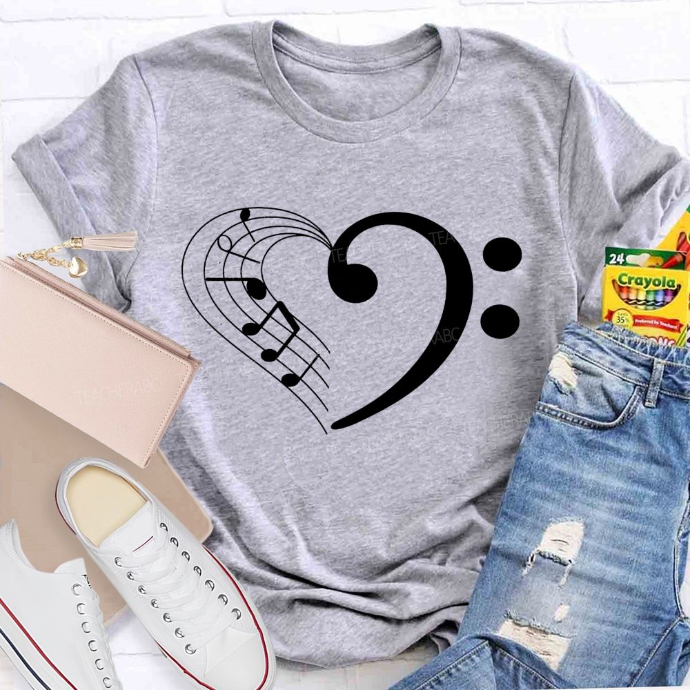 Music Key Heart Teacher T-Shirt