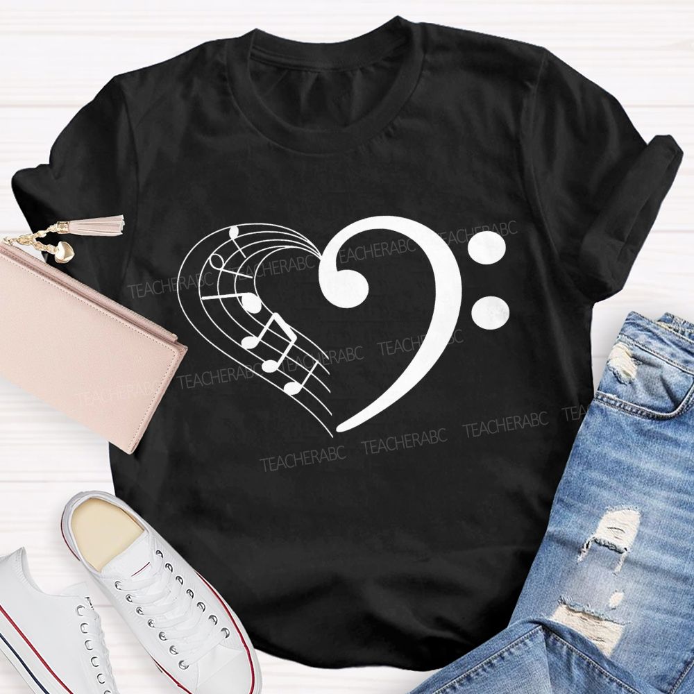 Music Key Heart Teacher T-Shirt
