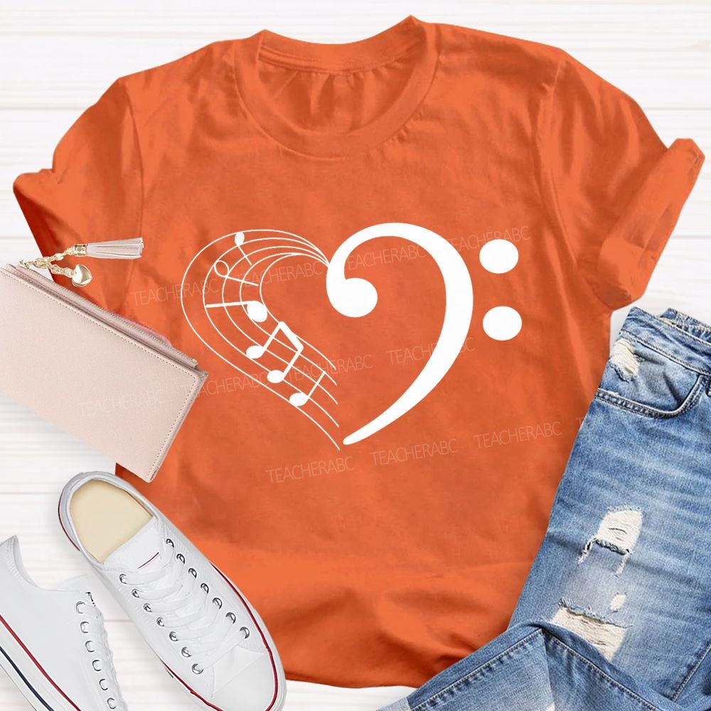 Music Key Heart Teacher T-Shirt
