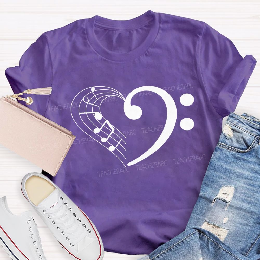 Music Key Heart Teacher T-Shirt
