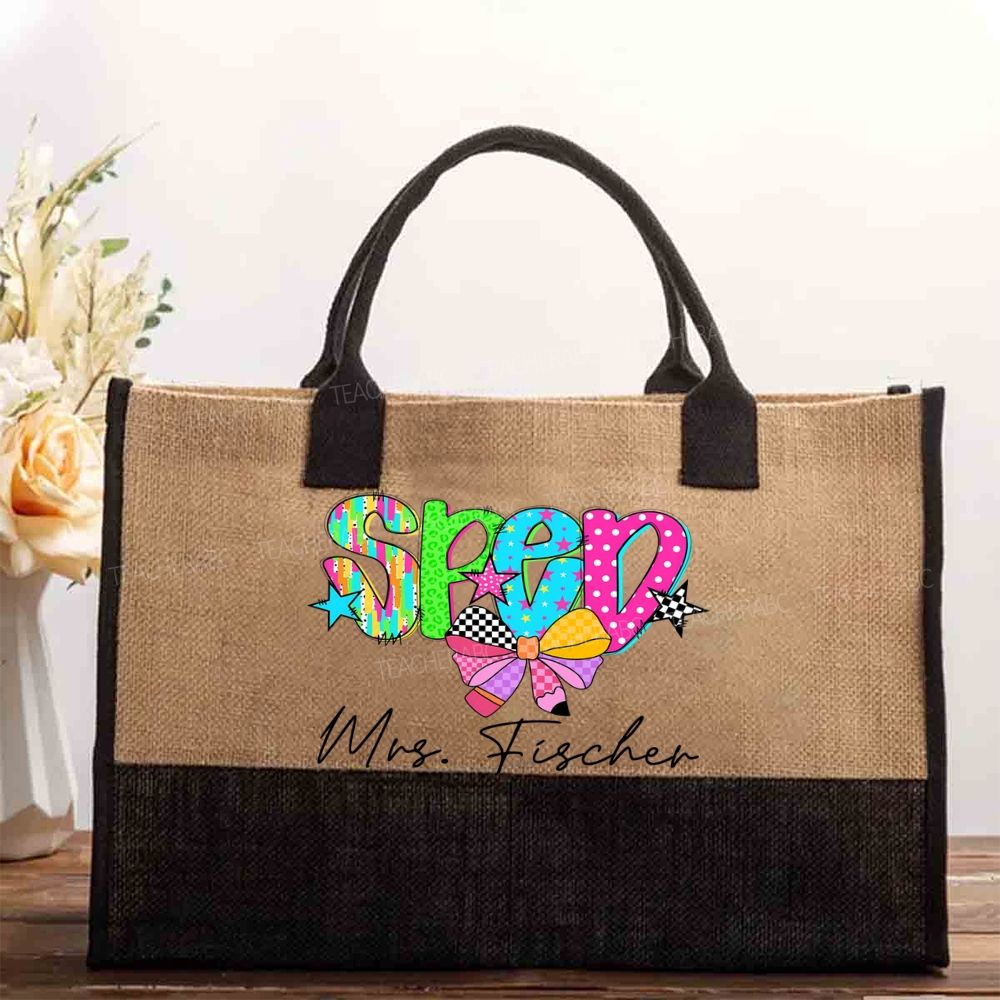 Personalized Name Sped Cotton Tote Bag