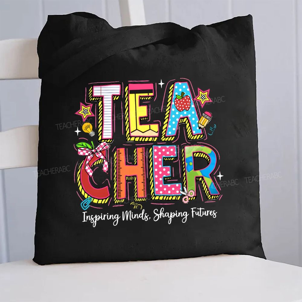 Teacher Inspiring Minds Shaping Futures Canvas Tote Bag