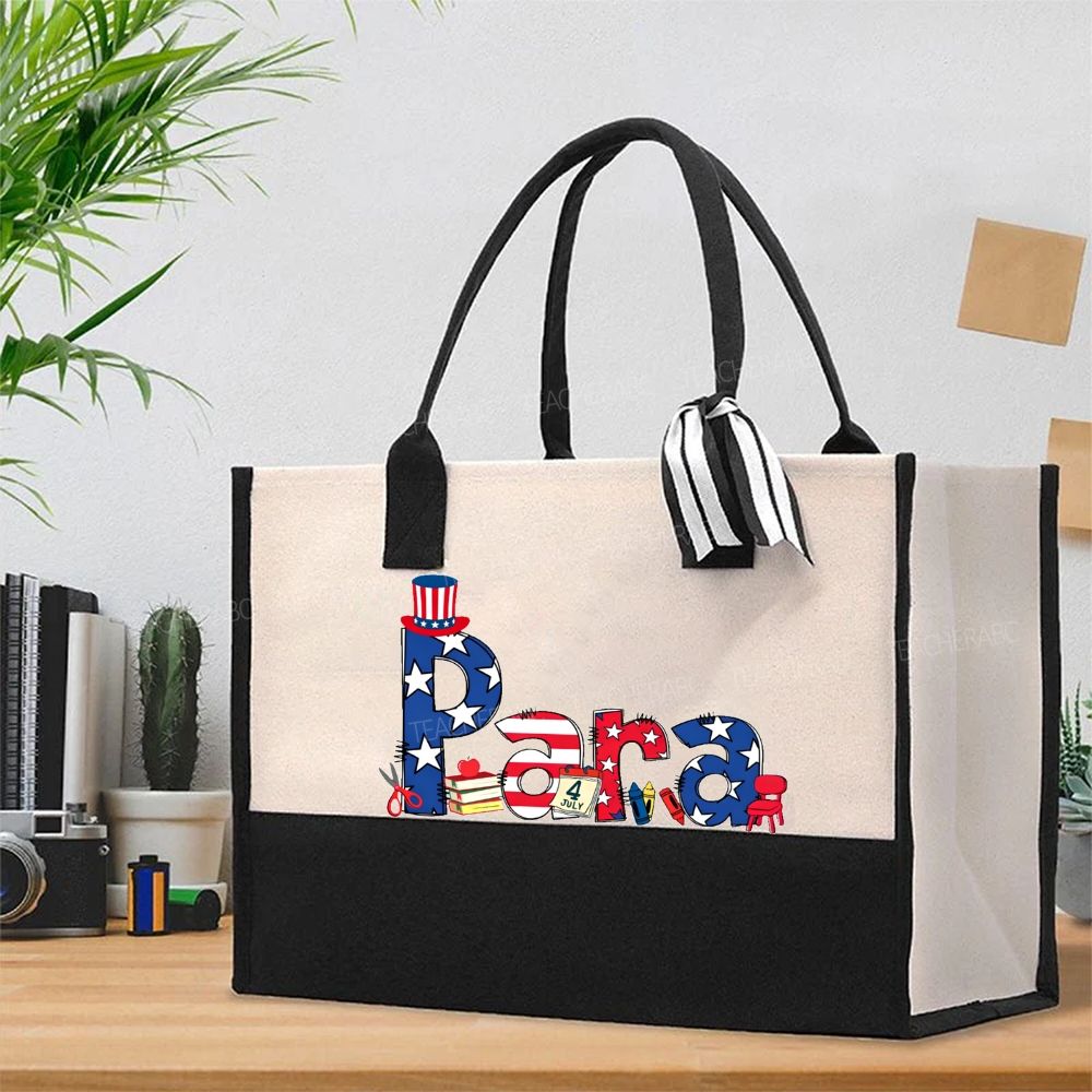 Para Independence Day Cotton Tote Bag