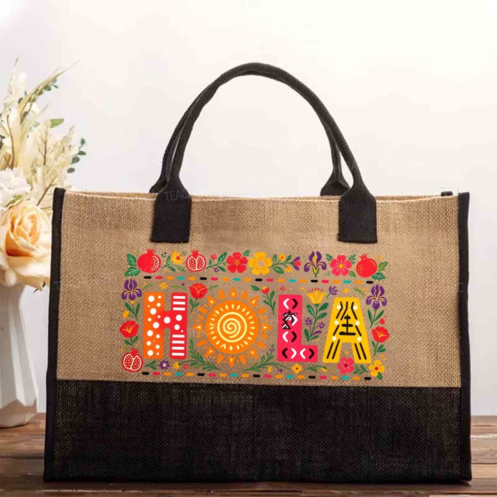 Floral Hola Cotton Tote Bag